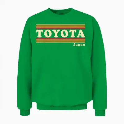 Vintage 80s Toyota Japan Retro Graphic Unisex Sweatshirt - Irish Green