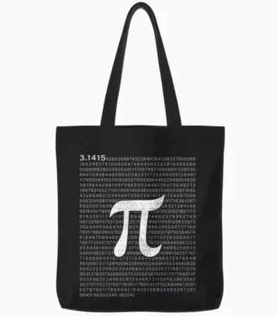 Symbole Pi Avec Chiffres Tote Bags - Black