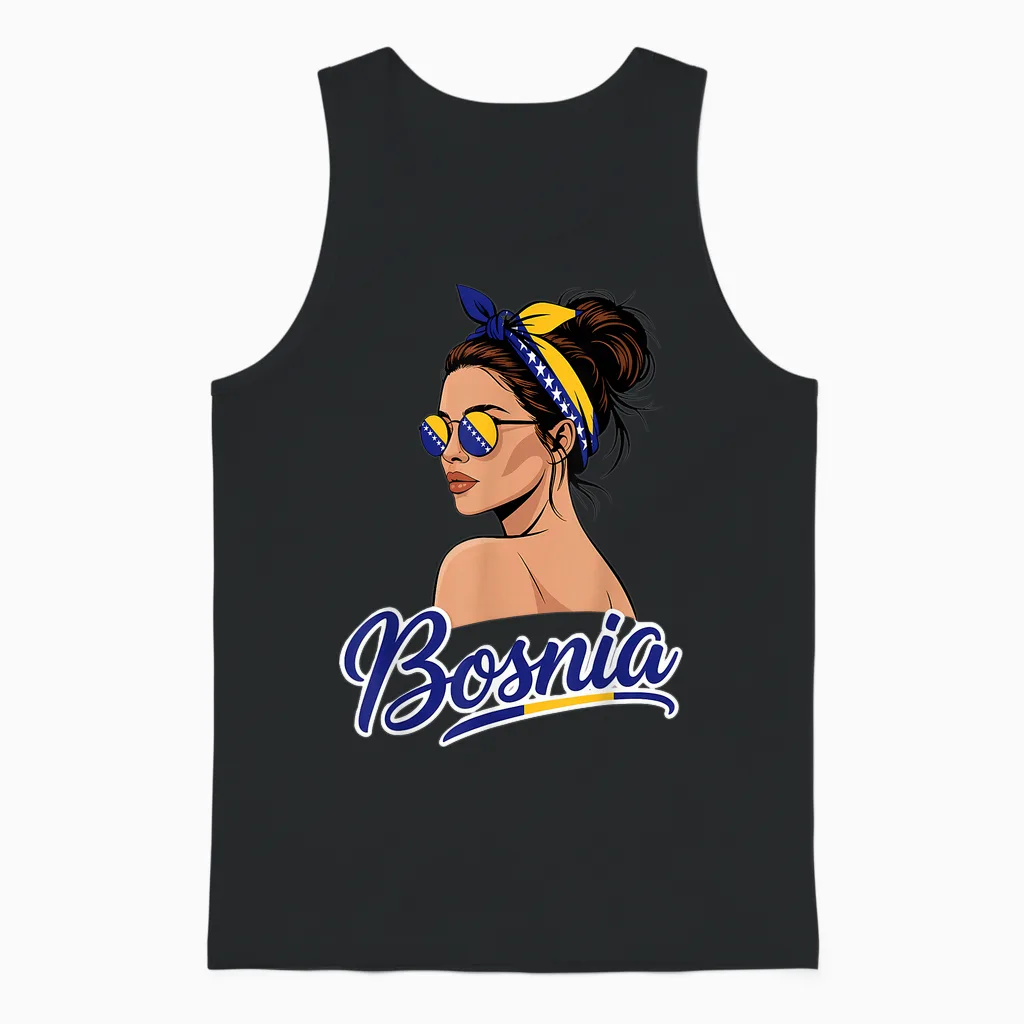 Bosnien Und Herzegowina Flagge Bosnian Pride Unisex Tank Top in Black