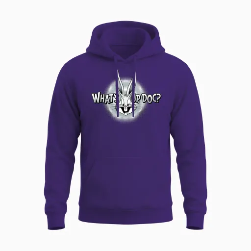 Looney Tunes Bugs Bunny What's Up Doc? Unisex Hoodie in Purple