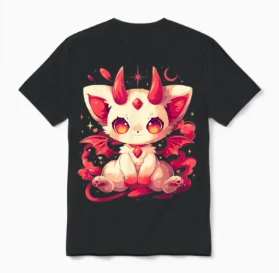 Yami Kawaii Devil Cat Creepy Cute Pastel Goth Japanese Unisex T-Shirt - Black
