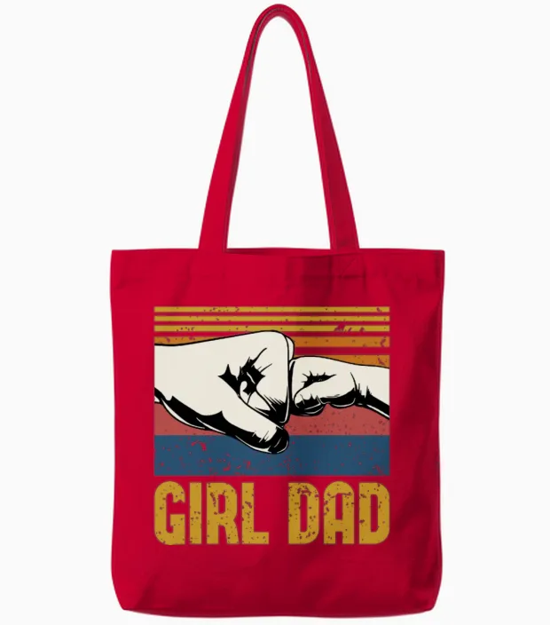 Girl Dad | Father's Day Gift | Dad Gift Tote Bags in Red