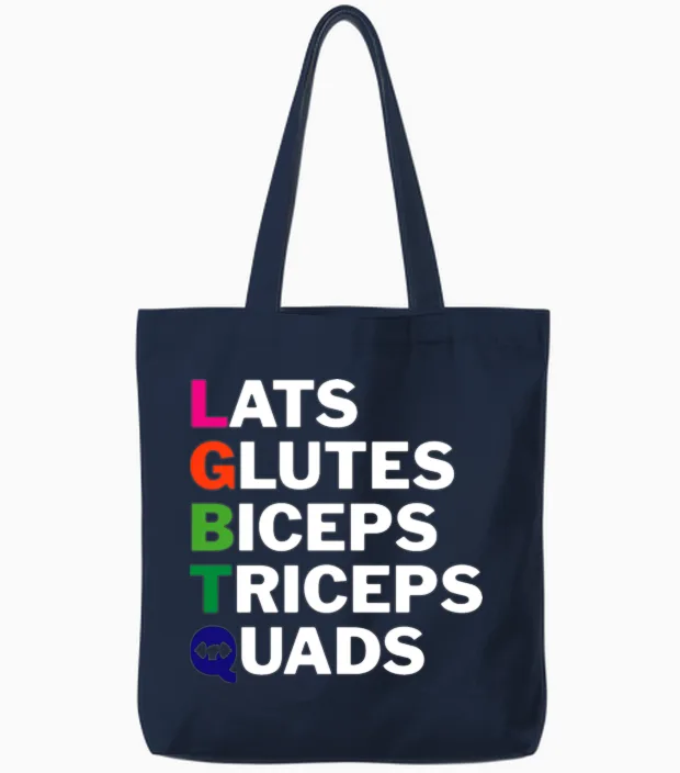 Lgbtq Gym & Lifting Gift Tote Bags in Navy