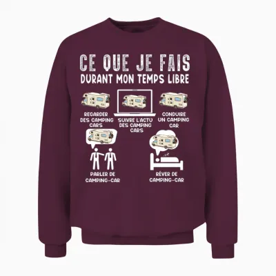 Amoureux De Camping Car Souvenir Retraite Homme Femme Humour T-Shirt Haut De Gamme Unisex Sweatshirt - Maroon