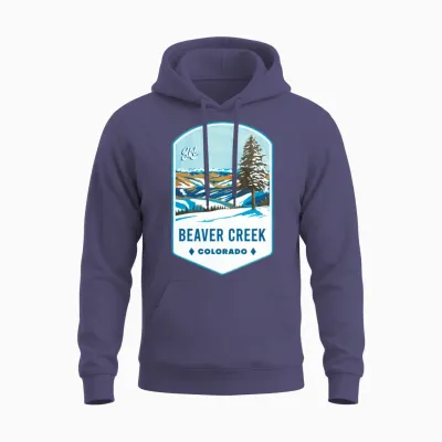Beaver Creek Colorado Ski Badge Unisex Hoodie - Heather Sport Dark Navy