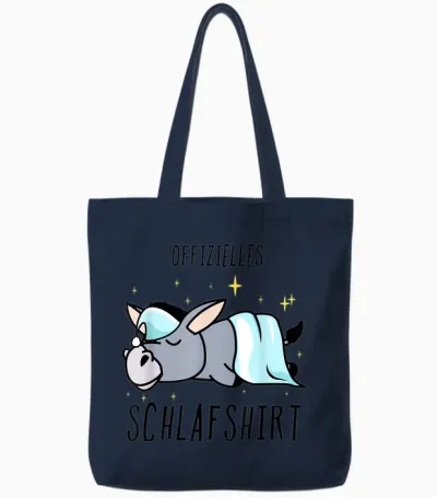 Esel Pyjama Schlafanzug Tote Bags - Navy