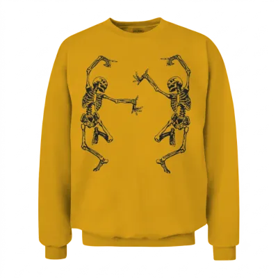 Funny Dancing Skeletons Unisex Sweatshirt - Gold