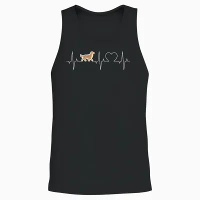 Golden Retriever Herzschlag Ekg Goldie Puls Golden Retriever Unisex Tank Top - Black