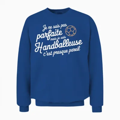 Je Suis Pas Parfait Mais Je Suis Handballler Gift T-Shirt, Black, S Unisex Sweatshirt - Royal