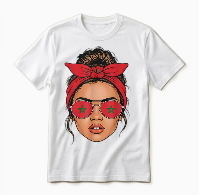 Morocco Roots Flah Moroccan Unisex T-Shirt in White