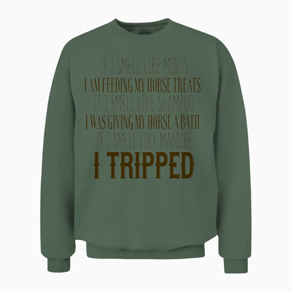 Horse Treats Horse Bath Lovers Unisex Sweatshirt in Military Green