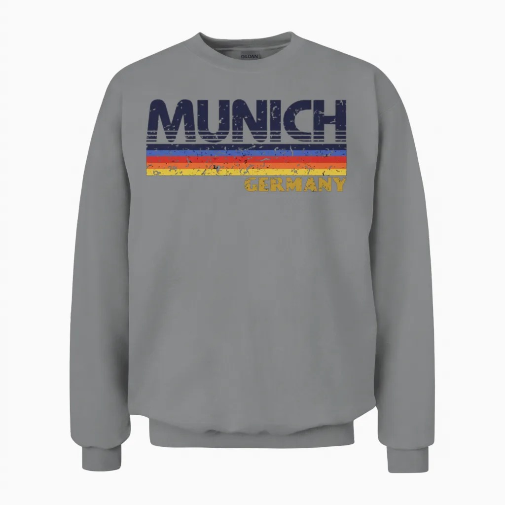 Munich Germany Retro Style Unisex Sweatshirt - Sport Grey