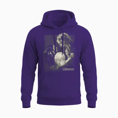 Labyrinth Official Licensed T-Shirt - Adult, Unisex-Adults, Unisex-Kids, Female - Black - Short Sleeve - Crew Neck - Slim Fit - Modern - Dance - Fantasy - Small Unisex Hoodie - Purple