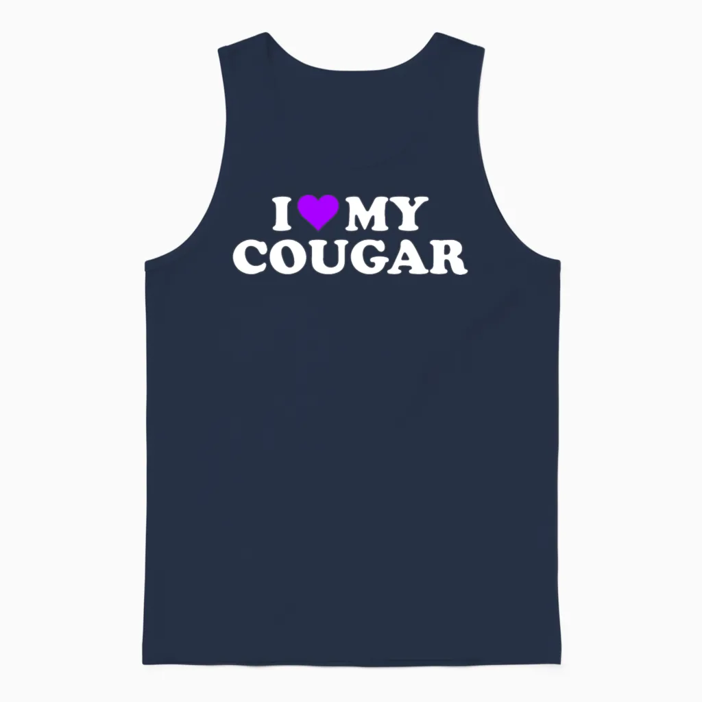 I Love Cougars Cougar Humor Valentine's Day 3bk4 Unisex Tank Top in Navy