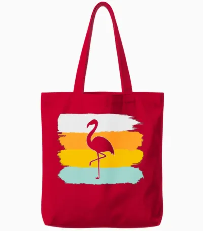 Flamingo Retro Tote Bags - Red