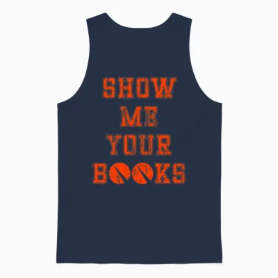 Show Me Your Books Unisex Tank Top - Navy