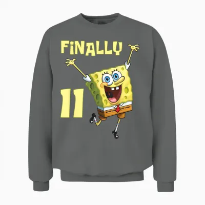 Original Spongebob Square Pants - 11th Birthday. Finally 11. Unisex Sweatshirt - Graphite Heather