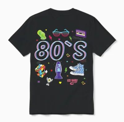 80er Jahre Mottoparty 80er Jahre Kostüm - I Love the 80s Unisex T-Shirt - Black