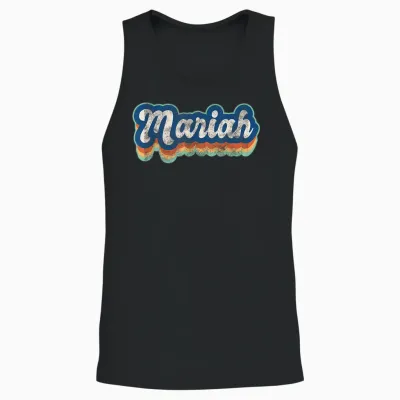 Mariah Name Girl Vintage Style 70s 80s Custom T-Shirt, Black, S Unisex Tank Top - Black