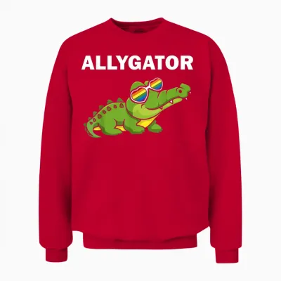 Allygator Straight Ally Alligator Lgbtq+ Homosexueller Unterstützer Unisex Sweatshirt - Red