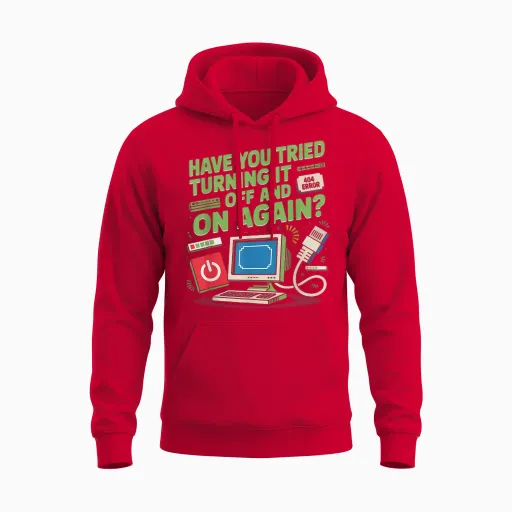 Humour Support Tech Nerd Informatique Pro Unisex Hoodie - Red