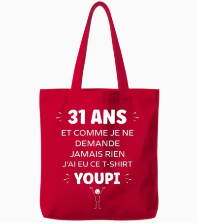 Idée Nul Humour 31 Ans Rigolo Drôle Anniversaire 31 Ans Tote Bags - Red