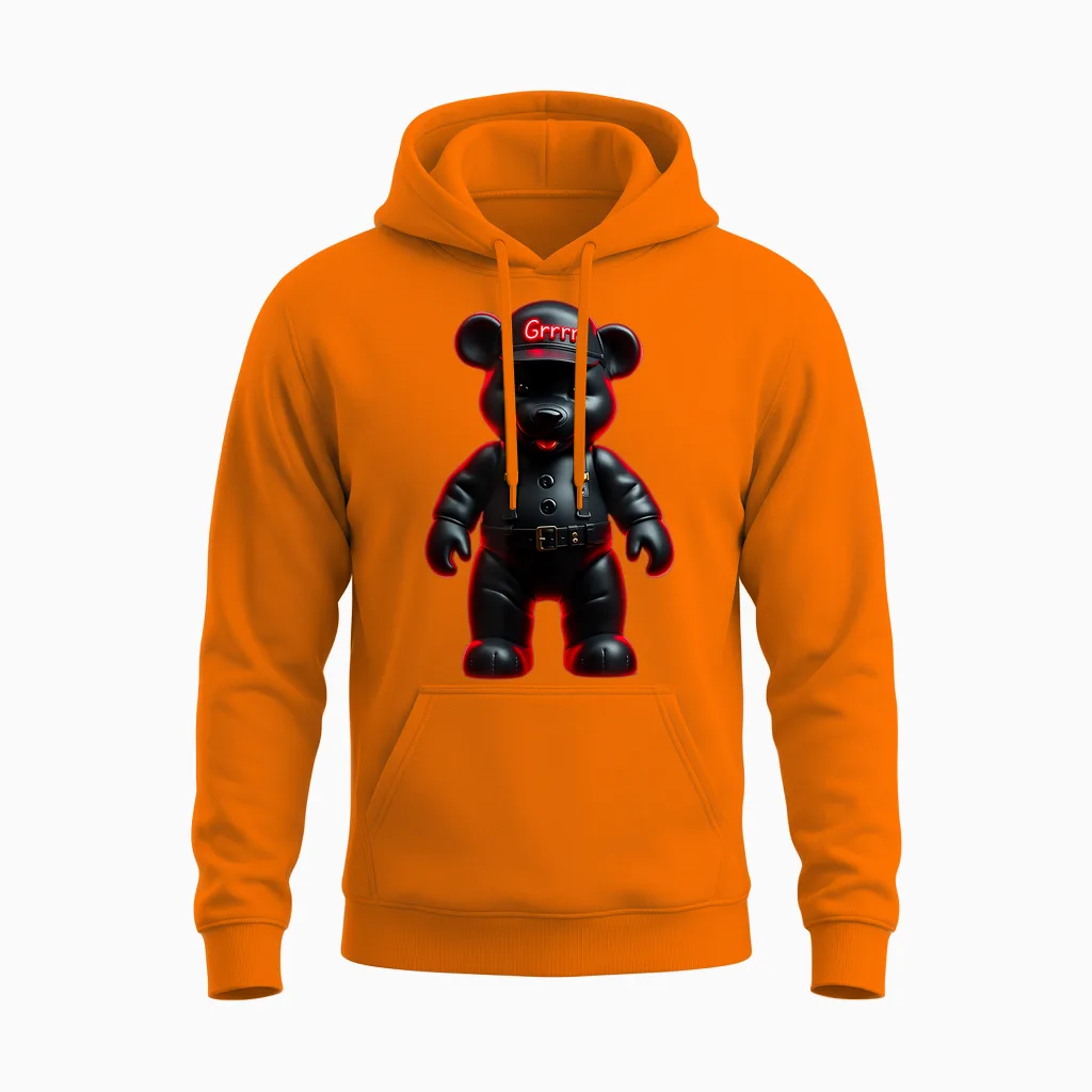 I Love Bears! Fun, Funny, Bold, Ox, Sexy, Gay, Teddy Unisex Hoodie in Safety Orange
