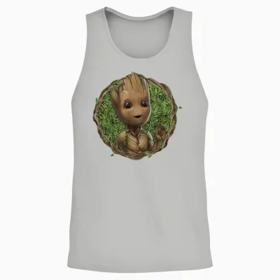 Marvel Studios I Am Groot Wave T-Shirt, Black Unisex Tank Top - Ash