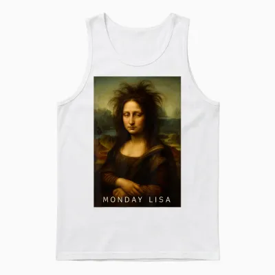 Monday Lisa Disheveled Classic Art Parodie Woche Start Stimmung Unisex Tank Top - White