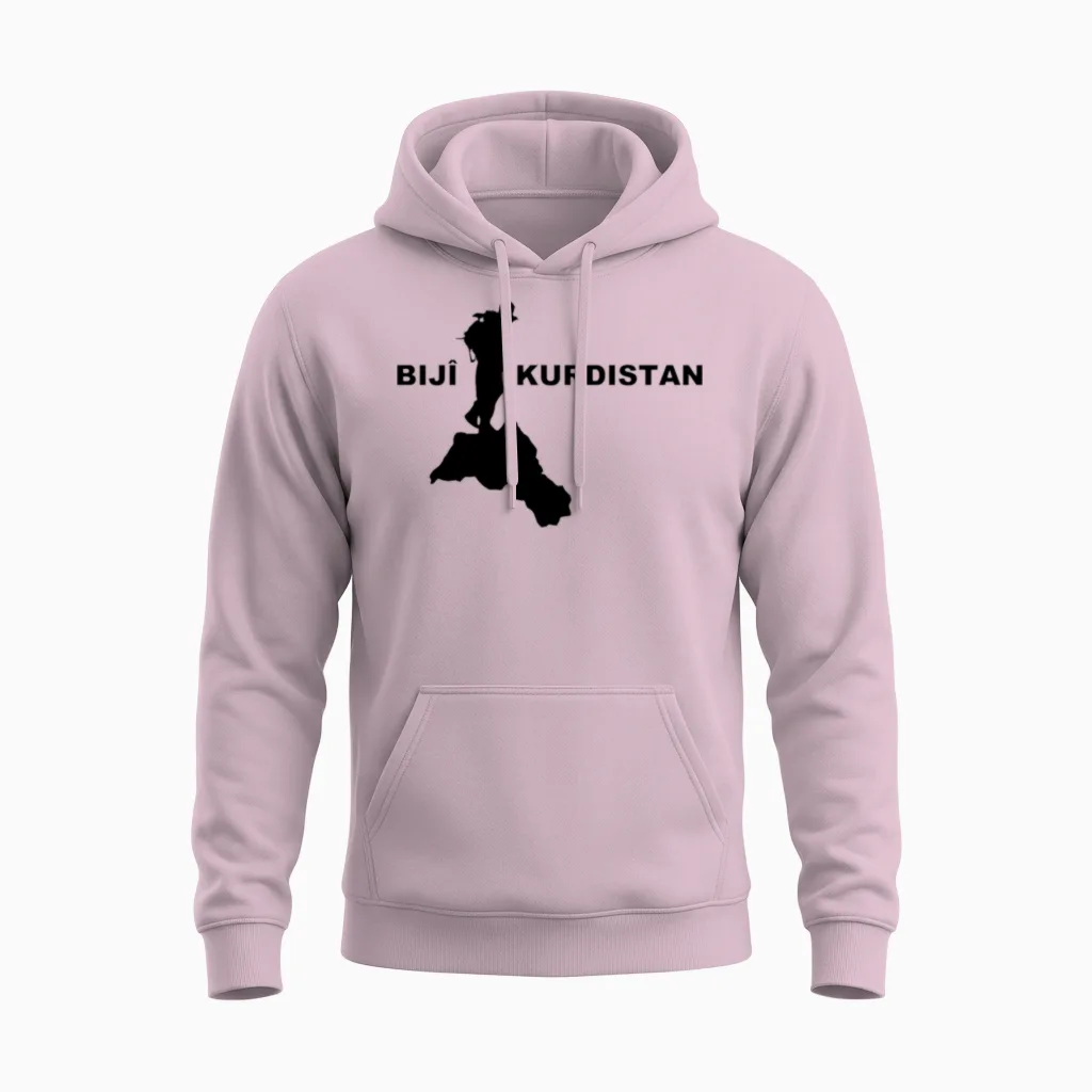 Bijî Kurdistan Unisex Hoodie in Light Pink