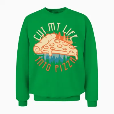 Cut My Life into Pizza Italian Unisex Sweatshirt - Irish Green