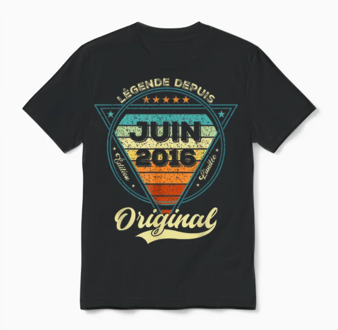 Légende Depuis Juin 2016 10e Anniversaire Unisex T-Shirt in Black
