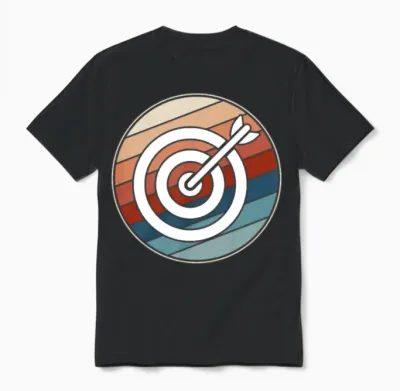Retro Archery Bullseye Unisex T-Shirt - Black