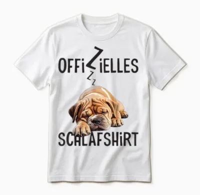 Englische Bulldogge Offizielles Schlafshirt Mit Hund Lustig Unisex T-Shirt - White