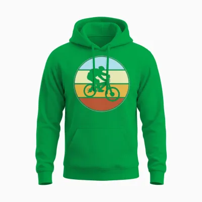Mountainbike Retro Unisex Hoodie - Irish Green