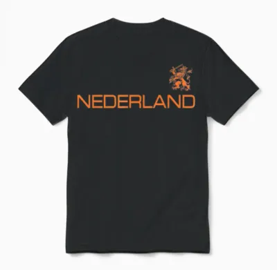 Holland Holland Lion of the Netherlands Holland Orange T-Shirt, Black, S Unisex T-Shirt - Black