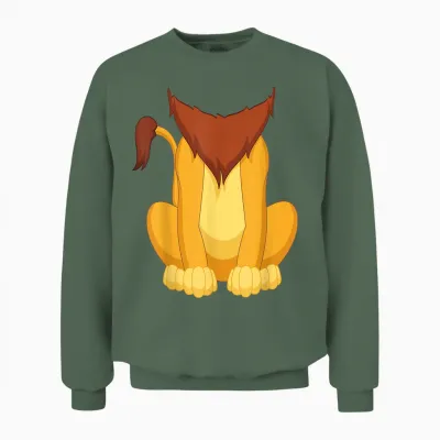 Lion Shirt Adult Men Women Children Lion Costume Unisex Sweatshirt - Military Green