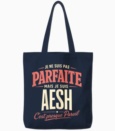 Je Ne Suis Pas Parfaite Mais Je Suis Aesh Humour Tote Bags - Navy