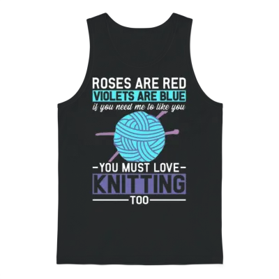 Funny Knit Lover Knitting Knitter Unisex Tank Top - Black