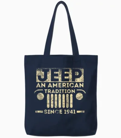 Vintage Jeep - Since 1941 Funny Jeep Lover Gift Tote Bags - Navy