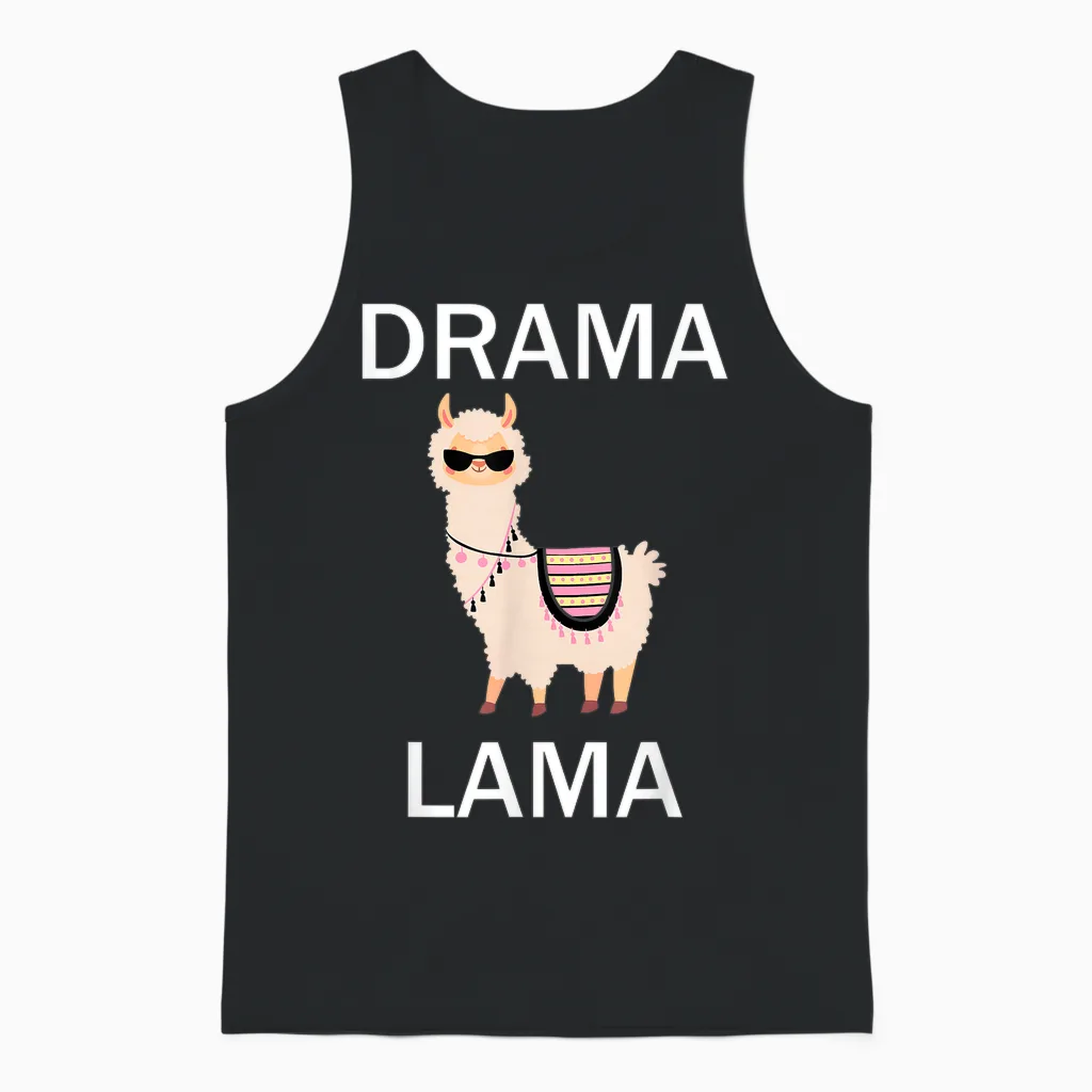 Funny Drama Lama T-Shirt - Drama Lama Design - Unisex-Erwachsene - Schwarz - S Unisex Tank Top in Black