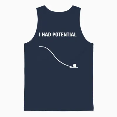 I Had Potential Fallender Ball - Lustiges & Minimales Design Unisex Tank Top - Navy