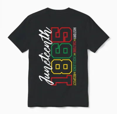 Juneteenth 1865 Shirts Women Men June 19th 1865 Freedom Day Unisex T-Shirt - Black