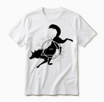 Therian Theta Delta Wolf Dog T-Shirt, Gray Unisex T-Shirt - White