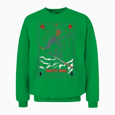 Star Wars the Phantom Menace Darth Maul Tarot Card Unisex Sweatshirt - Irish Green