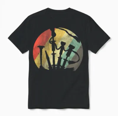 Retro Bagpipe Vintage Unisex T-Shirt - Black
