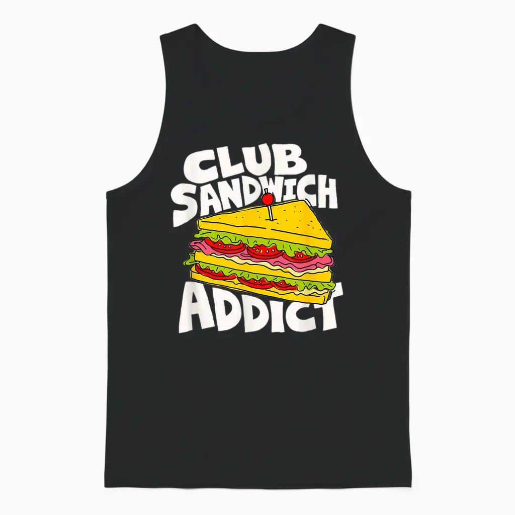 Club Sandwich Lover Retro-Grafik Unisex Tank Top in Black