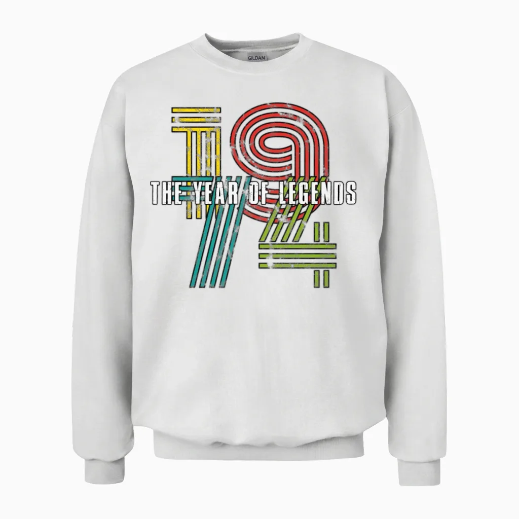 Hello 50 1974 Birthday Gift Unisex Sweatshirt in White