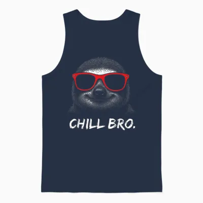 Chill Bro – Lustiges Faultier Mit Sonnenbrille Gamer Unisex Tank Top - Navy