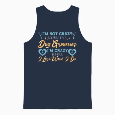 Dog Groomer Dog Grooming Unisex Tank Top - Navy